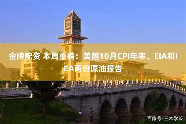 金牌配资 本周重磅：美国10月CPI年率、EIA和IEA两份原油报告