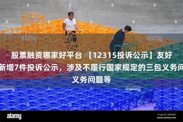 股票融资哪家好平台 【12315投诉公示】友好集团新增7件投诉公示，涉及不履行国家规定的三包义务问题等