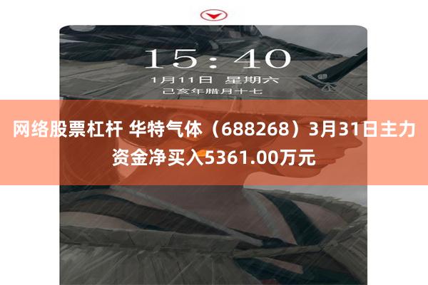 网络股票杠杆 华特气体（688268）3月31日主力资金净买入5361.00万元