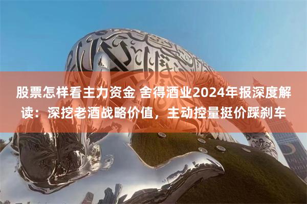 股票怎样看主力资金 舍得酒业2024年报深度解读：深挖老酒战略价值，主动控量挺价踩刹车