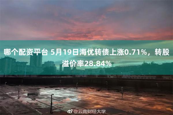 哪个配资平台 5月19日海优转债上涨0.71%，转股溢价率28.84%