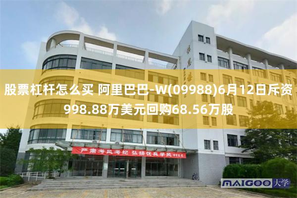 股票杠杆怎么买 阿里巴巴-W(09988)6月12日斥资998.88万美元回购68.56万股