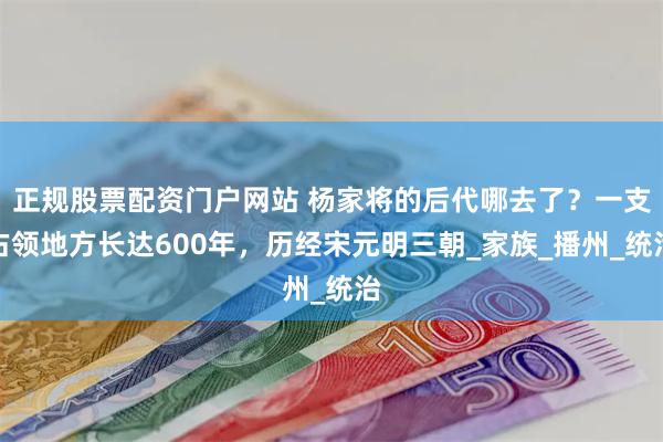 正规股票配资门户网站 杨家将的后代哪去了？一支占领地方长达600年，历经宋元明三朝_家族_播州_统治